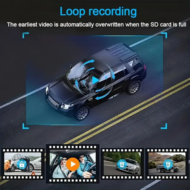 Baideluo Dual Car Dash Camera - HD 1080P Camera With IR Night Vision, Loop Recording 2" IPS Screen