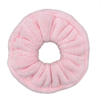 Pink Microfiber Quick-Dry Towel Scrunchie - Soft And Stylish Towel Scrunchies For Women And Perfect For Washing, Makeup, And Hair Accessories