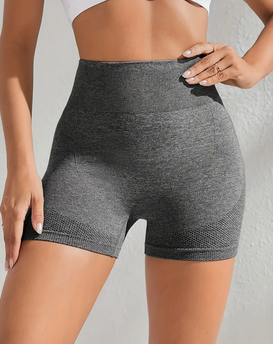 Dark Grey FlexFit™ Shorts - Breathable Butt-Lifting Solid Color Casual Athletic Shorts, Comfort Fit Gym Workout Bottoms For Women