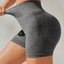 Dark Grey FlexFit™ Shorts - Breathable Butt-Lifting Solid Color Casual Athletic Shorts, Comfort Fit Gym Workout Bottoms For Women