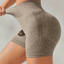 Khaki FlexFit™ Shorts - Breathable Butt-Lifting Solid Color Casual Athletic Shorts, Comfort Fit Gym Workout Bottoms For Women