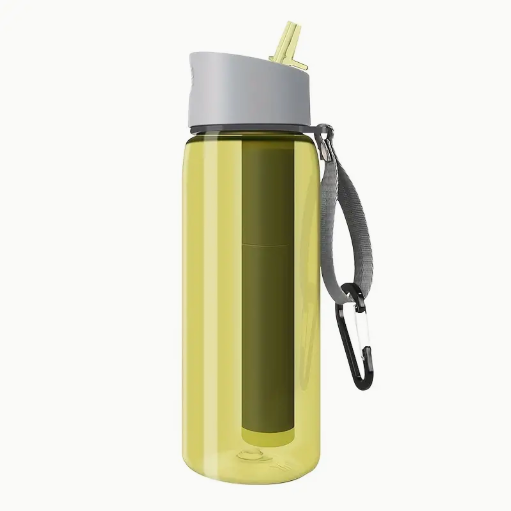 Survival Filter Bottle - Sports Water Purification Cup, Wild Survival Water Bottle With Filter, Portable For Outdoor Camping Travel