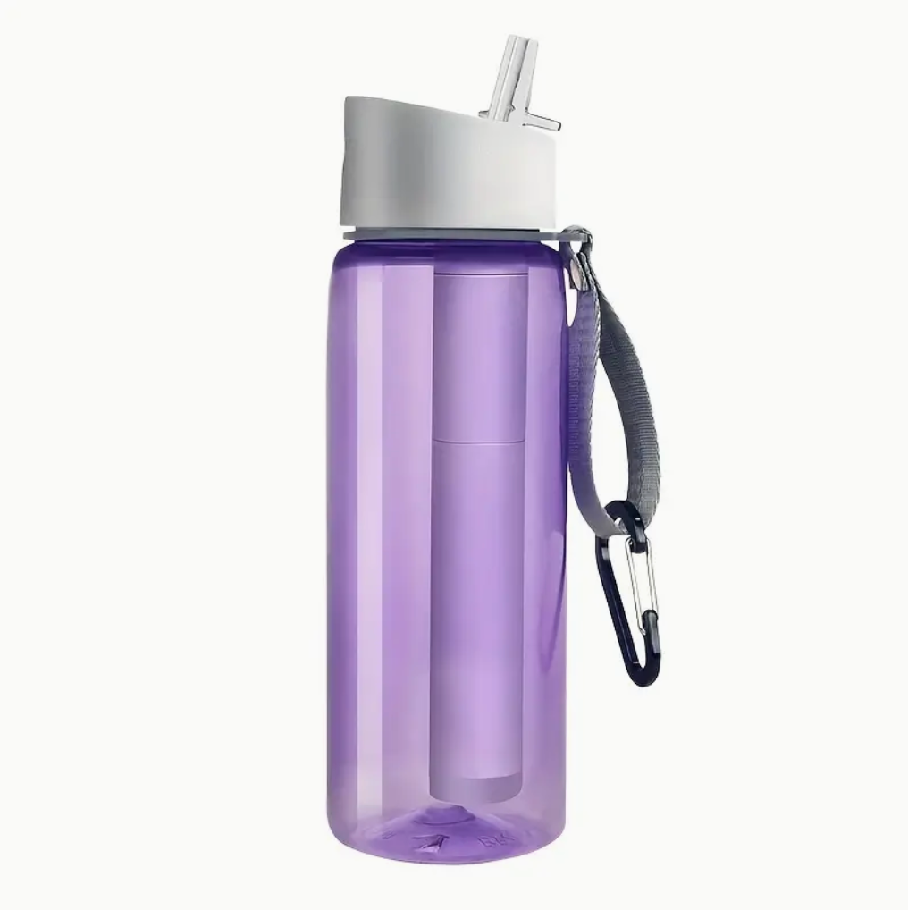 Survival Filter Bottle - Sports Water Purification Cup, Wild Survival Water Bottle With Filter, Portable For Outdoor Camping Travel