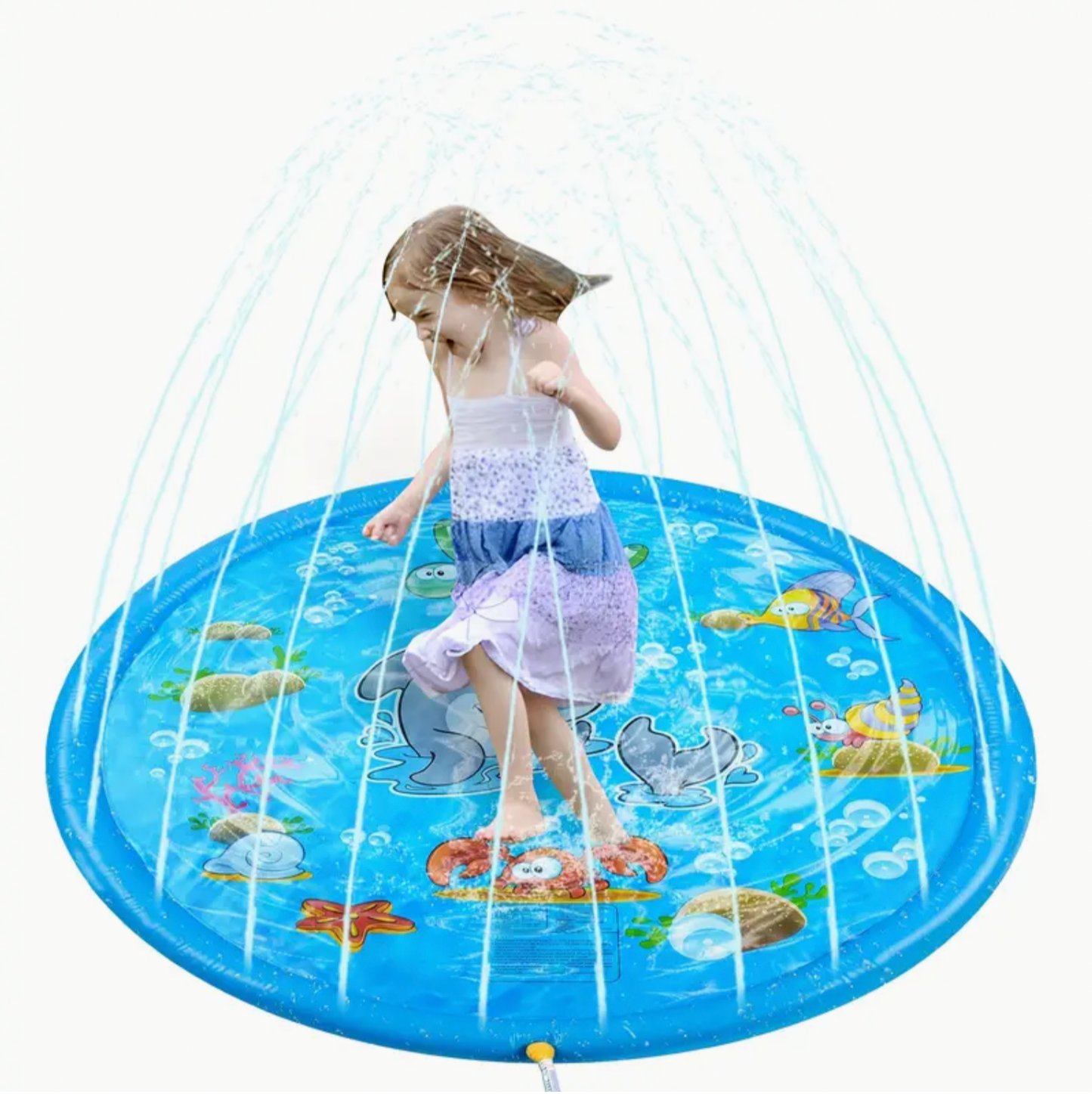 Small Splash Pad for Toddlers and Pets - Outdoor Inflatable Game Water Lawn, Collapsible Play Bed Outdoor Carpet, Water Bath, Garden Sprinkler Pvc Inflatable Mattress Test Water Play Bed, Summer Gift