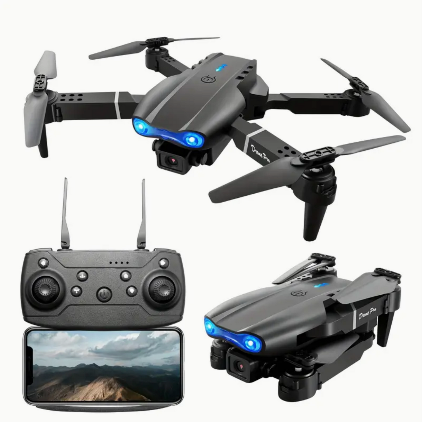 E99 Drone With HD Camera - Foldable RC Drone, Remote Control Drone Toys For Beginners, Men's Gifts, Indoor And Outdoor Affordable UAV, Christmas, Birthday Gift