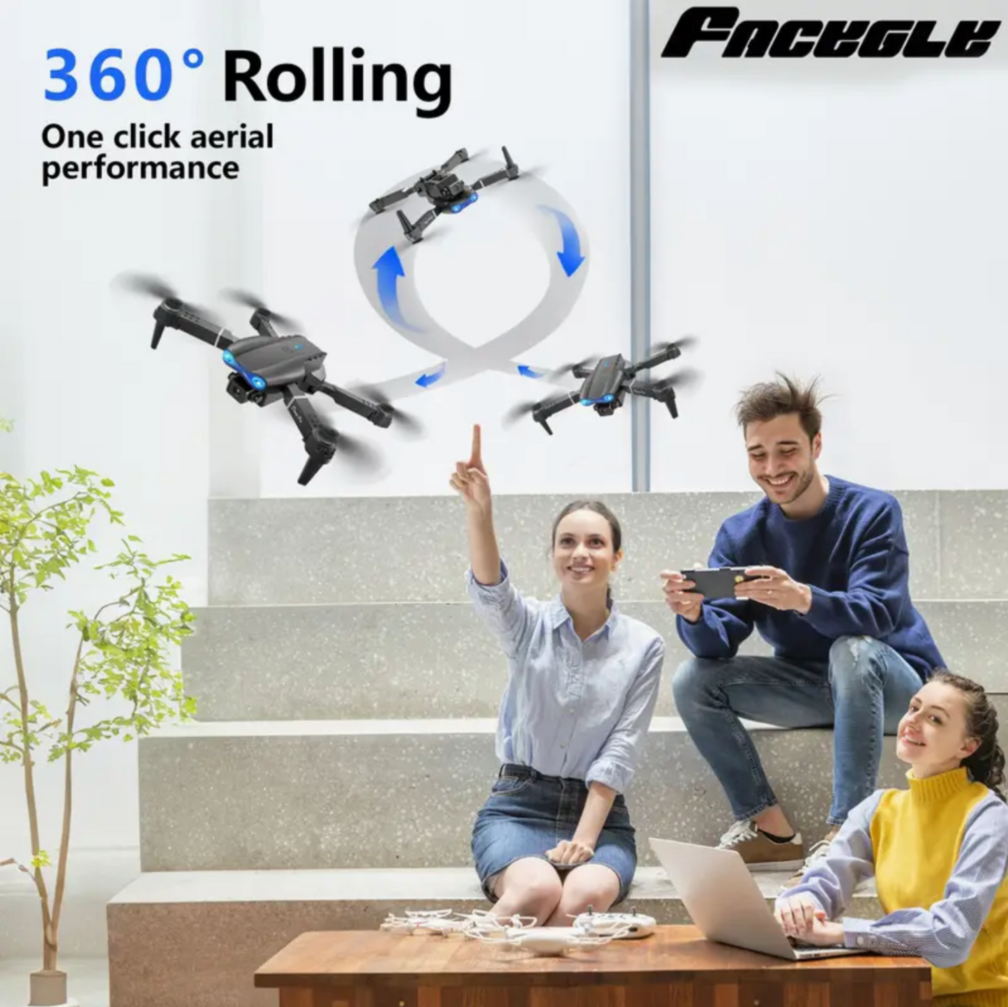 E99 Drone With HD Camera - Foldable RC Drone, Remote Control Drone Toys For Beginners, Men's Gifts, Indoor And Outdoor Affordable UAV, Christmas, Birthday Gift