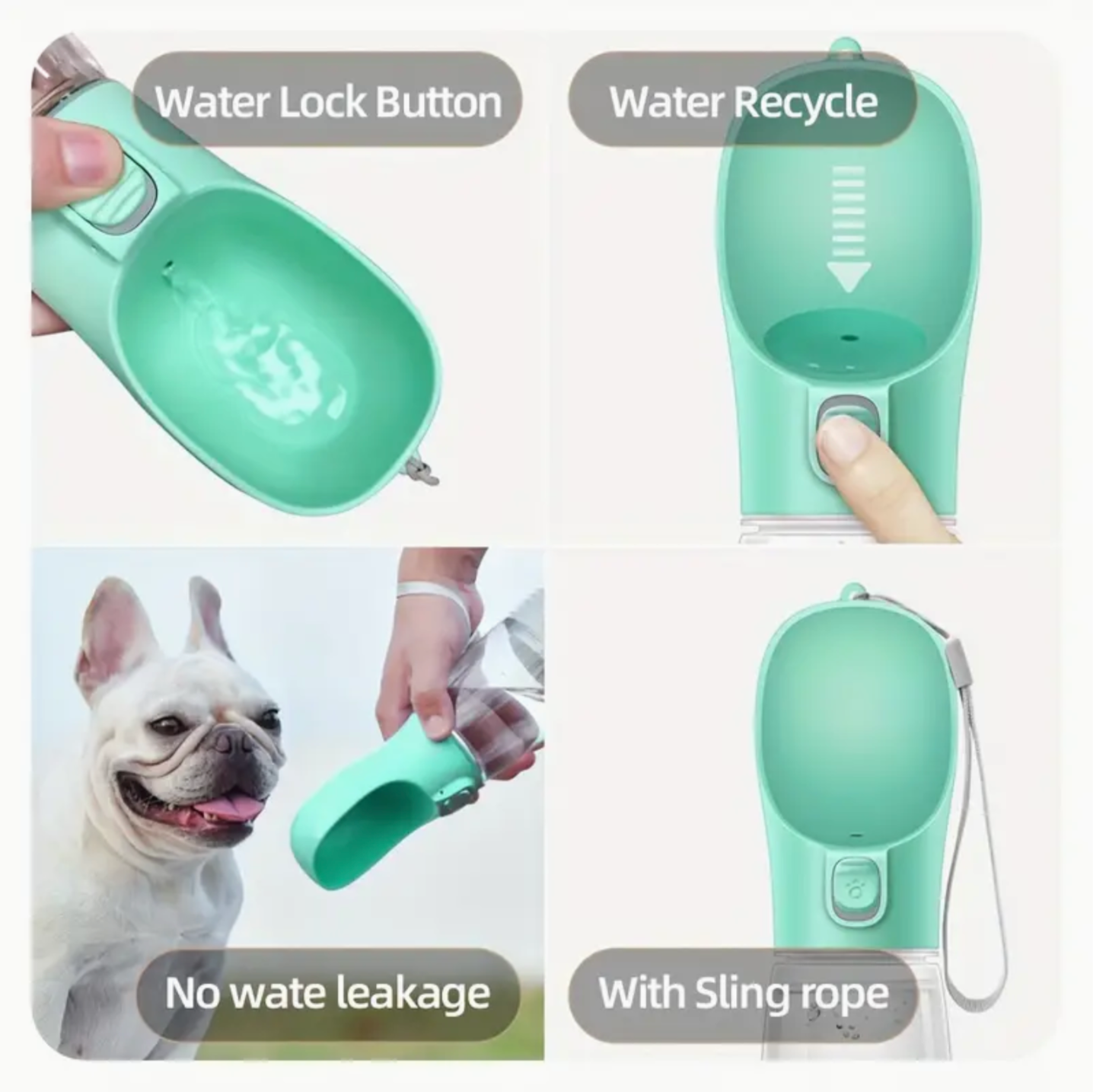 Leak-Proof Portable Dog Water Dispenser 550ml - Walking and Travel, Keep Your Pet Hydrated On-The-Go