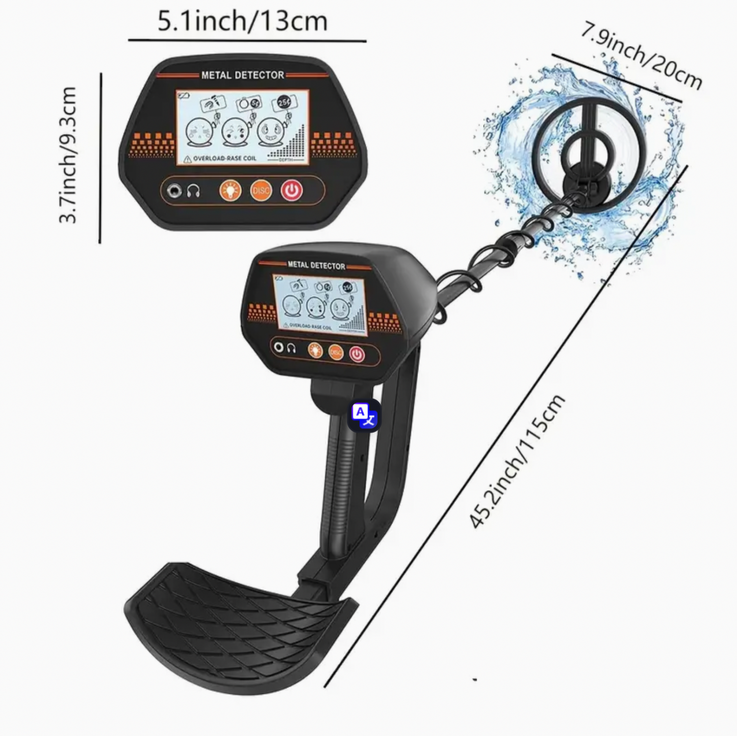 MD4070 Underground Metal Detector - Beach Treasure Hunter Handheld, High Sensitivity Is Mainly For Adults, Can Detect Coin-sized Objects Up To 5 Inches Deep And Larger Objects Up To 3 Feet Deep