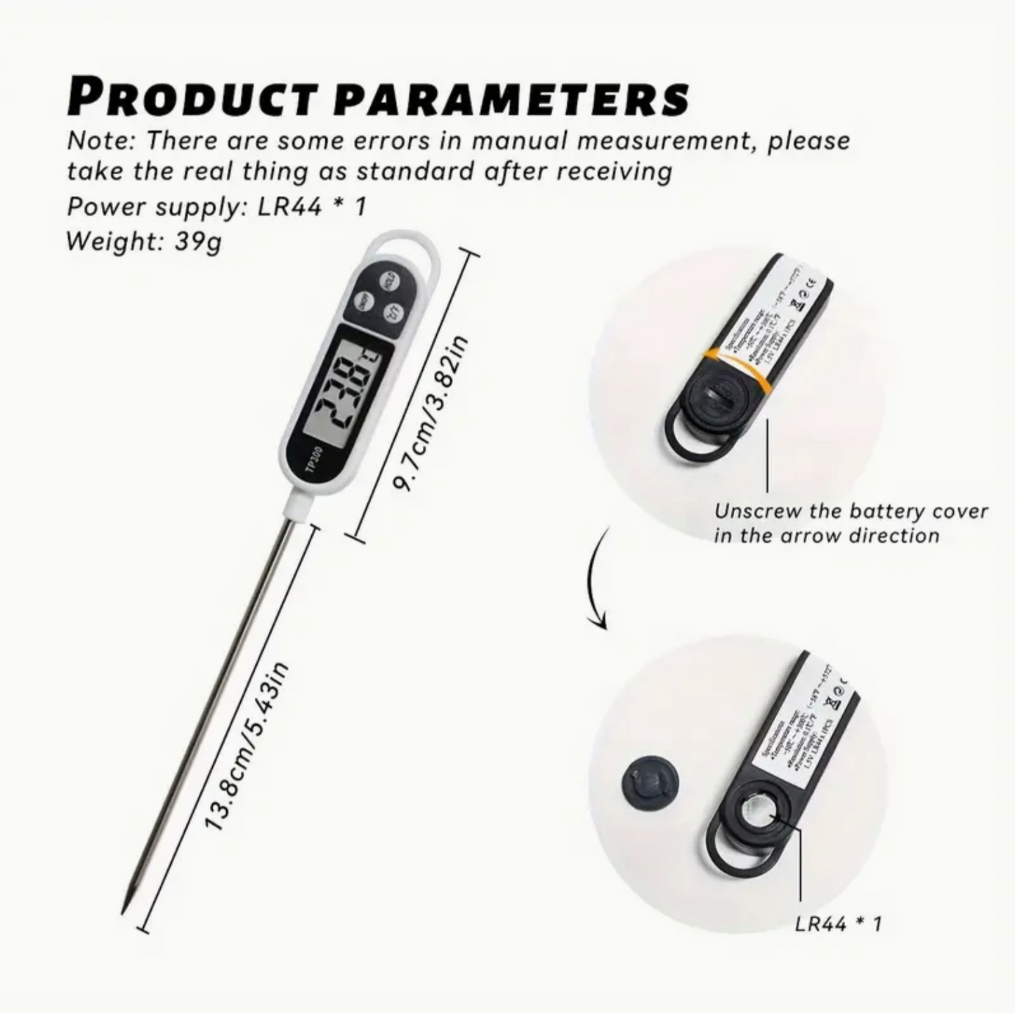 Digital Cooking Food Thermometer - Instantly Read Meat Temperature, Baking Thermometer, Digital Cooking Food Thermometer With Long Probe For Grill, Kitchen, BBQ, Smoker, Oven, Kitchen Accessories, Dorm Essentials