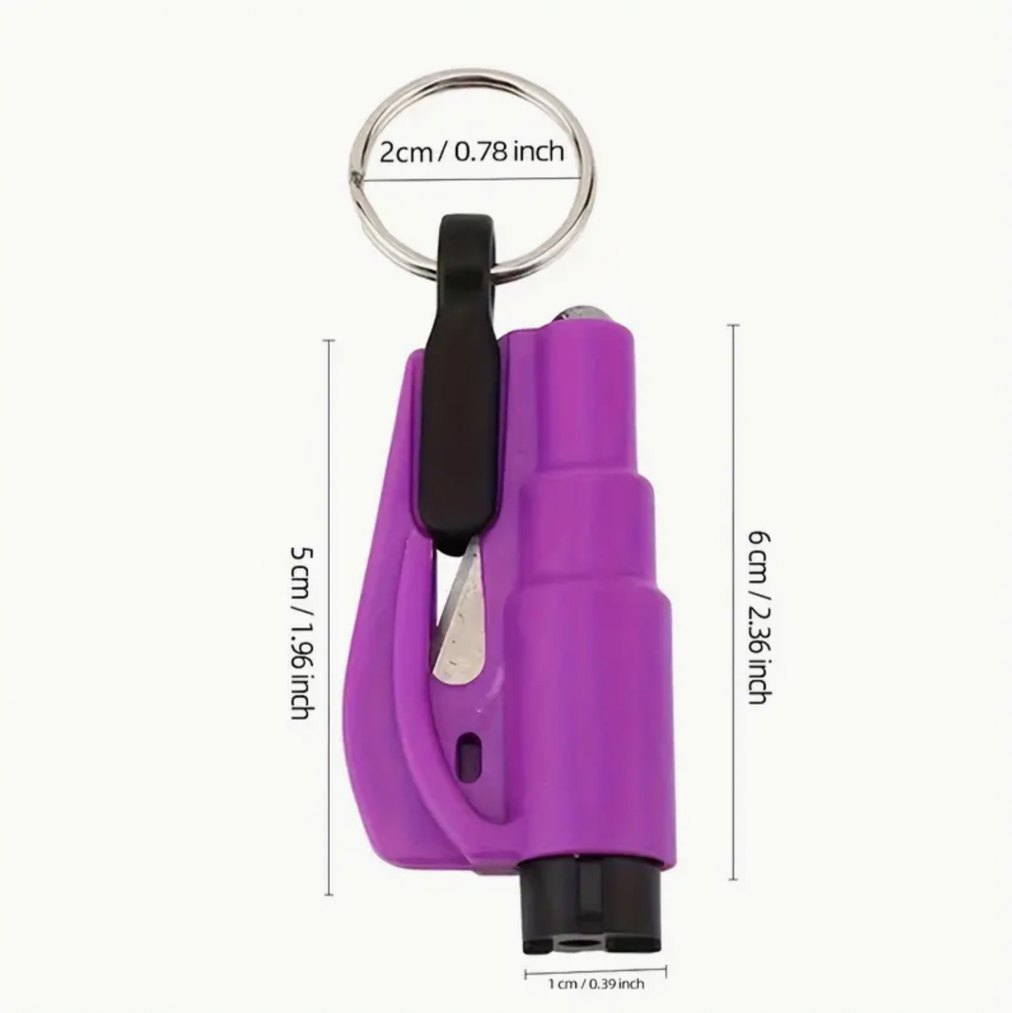 Emergency Seatbelt Cutter And Window Breaker - Portable Rescue Tool Keyring, Emergency Hammer