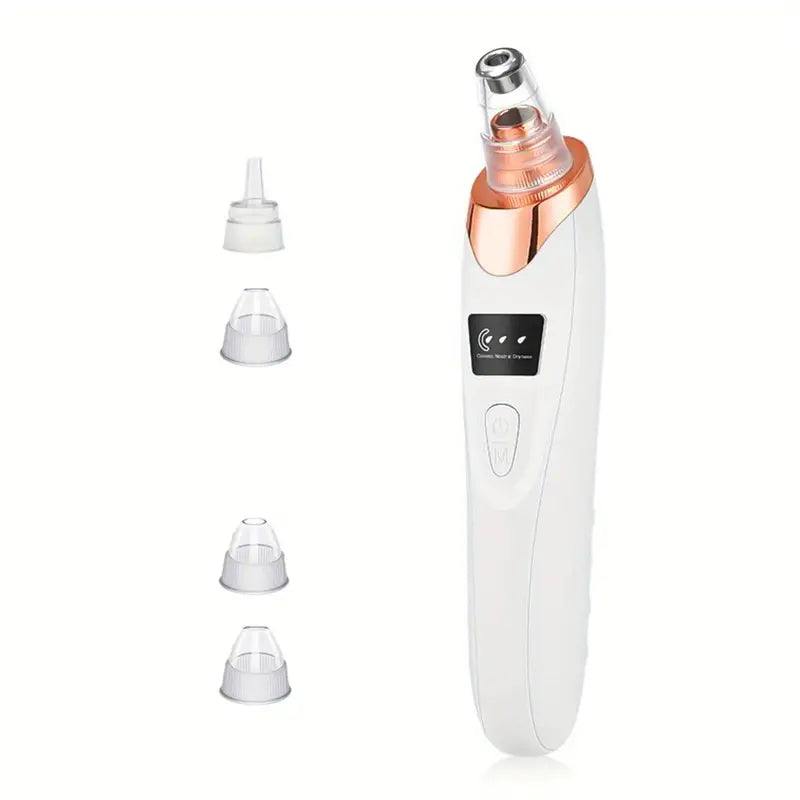 Blackhead Remover Pore Vacuum - Electric Facial Pore Cleaner Acne White Head Pimple Extractor Rechargeable Blackhead Removal Tool - 3 Suction Power, 5 Probes For Women & Men