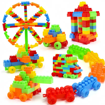 Building Bricks 130pcs - Educational Toys, DIY Bricks Gift, Bricks Refill Set, Random Color, Halloween/Christmas Gift