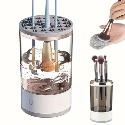 Portable Electric Makeup Brush Cleaner - With Rubber Makeup Machine Electric USB Quick Cleaner Cleaning Brush Collar Brush