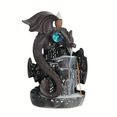 Dragon-Shaped Ceramic Backflow Incense Burner - Perfect Home Decor & Aromatherapy, Ideal Gift For Christmas, Easter, Halloween, Hanukkah, Thanksgiving