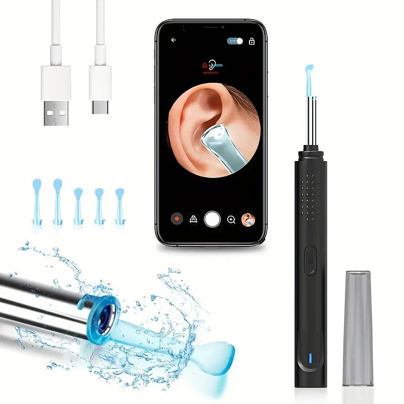 3-in-1 High-Definition Ear & Nose Cleaning Kit - Rechargeable Ear Wax Removal Tool With Camera, USB Charging Visual Earwax Cleaner Kit With 130mAh Lithium Polymer Battery, Versatile Personal Care Device For Home Use