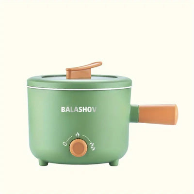 BALASHOV Electric Pot With Steamer Rack - 54.1oz Non-Stick Pan, Portable Non-Stick Mini Rapid Ramen Cooker With Power Adjustment, Hot Pot Electric, Electric Pot For Cooking Pasta, Noodles, Steak, College Dorm Room Essential