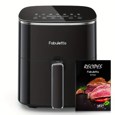 Fabuletta 6QT Air Frier Oven - 11 Customizable Smart Cooking Programs, Shake Reminder, 450°F Digital Air fryer, Tempered Glass Display, Nonstick & Dishwasher Safe Basket