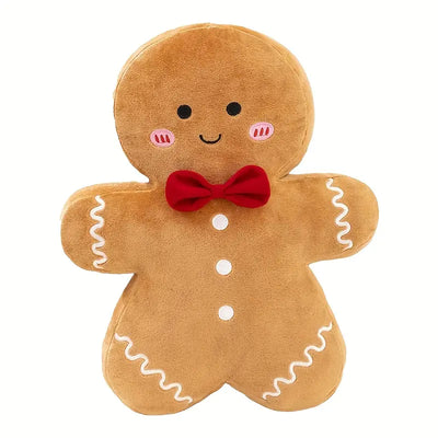 Gingerbread Man Plush Toy - Soft Polyester Adorable Stuffed Animal, Perfect For Christmas & Halloween Decor, Birthday Gifts For Friends And Family