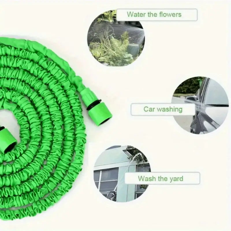 75Ft Expandable Garden Hose With Spray Gun - High Pressure, Multi-Functional Car Wash And Watering Tool, Rubber Material, Thread Connector For Lawn Care And Gardening Garden Hose Holder Garden Hose Nozzle