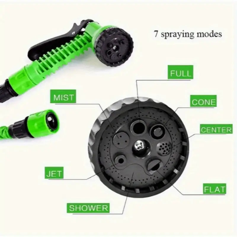 75Ft Expandable Garden Hose With Spray Gun - High Pressure, Multi-Functional Car Wash And Watering Tool, Rubber Material, Thread Connector For Lawn Care And Gardening Garden Hose Holder Garden Hose Nozzle