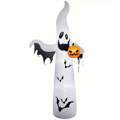 12ft Outdoor Halloween Inflatable Ghost With Pumpkin - Blow-Up Decoration LED Garden Yard Display