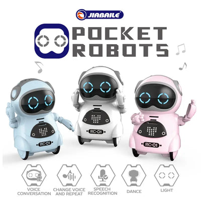 JIABAILE Interactive Mini RC Robot - Talking, Singing, Dancing & Storytelling, Perfect Gift For Kids, Christmas, Halloween, Thanksgiving Gifts