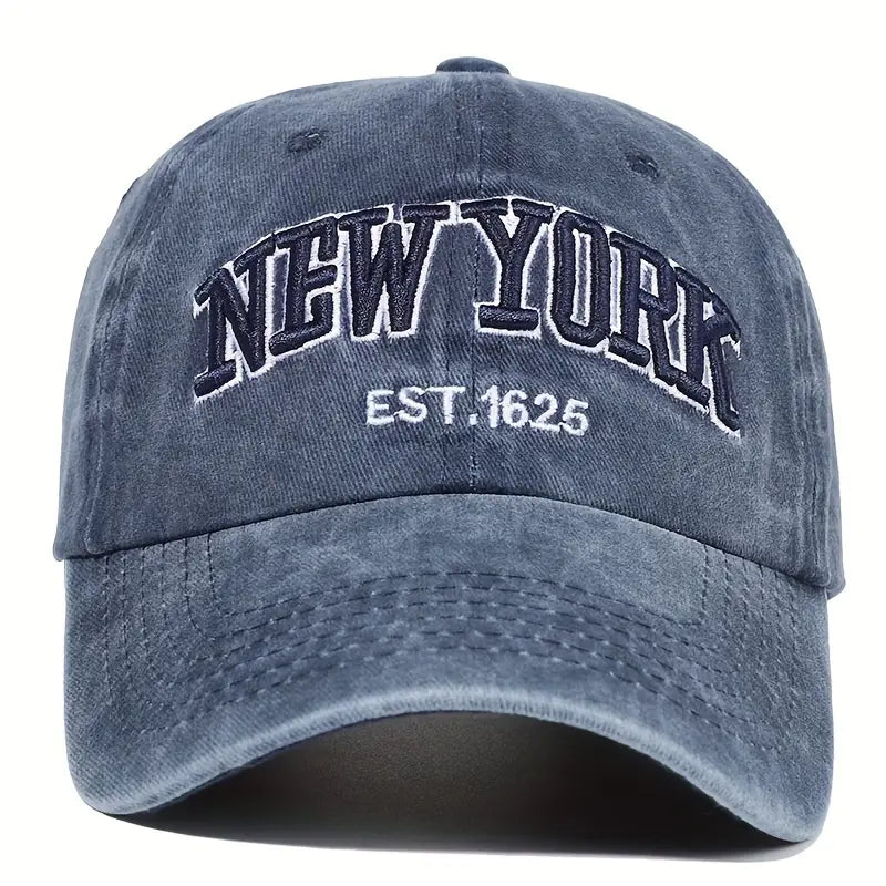 Vintage New York Hat - Washed Distressed, Unisex Stylish Sun Cap For Men & Women