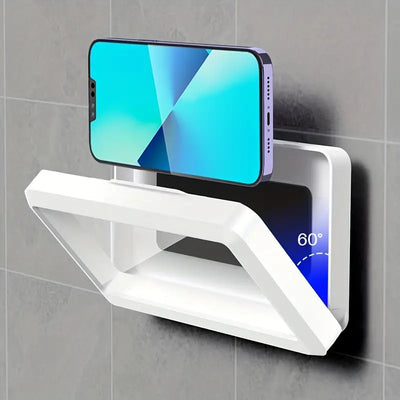 Waterproof Shower Phone Holder - 360 Degree Rotation Can Be Touched Shower Phone Stand Case Mount For Bathroom, Bathtub, Kitchen Wall, Compatible With IPhone And Android