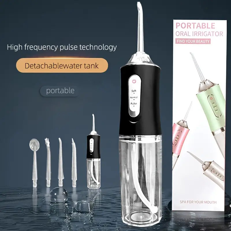 Portable USB Rechargeable Water Flosser - Deep Cleaning Teeth, Ergonomic Handle, Multiple Modes Selection For Home Use Perfect Gift