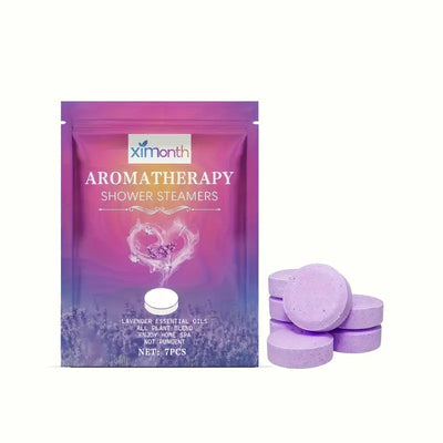 Ximonth Aromatherapy Lavender Shower Steamer Tablets 7pcs - Formaldehyde-Free, Personal Care Essentials for a Relaxing Bath Experience