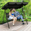 Outdoor Canopy Porch Swing - Patio Swing Chair 3 Person Canopy Hammock For Deck, Poolside, Garden, Outdoor And BBQ