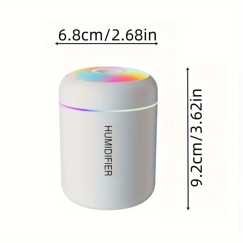 Mini Humidifier USB-Powered Diffuser - Colorful Lights & Aromatherapy, Compact 6.09oz, Perfect For Bedroom, Car, Home, Dorm Use