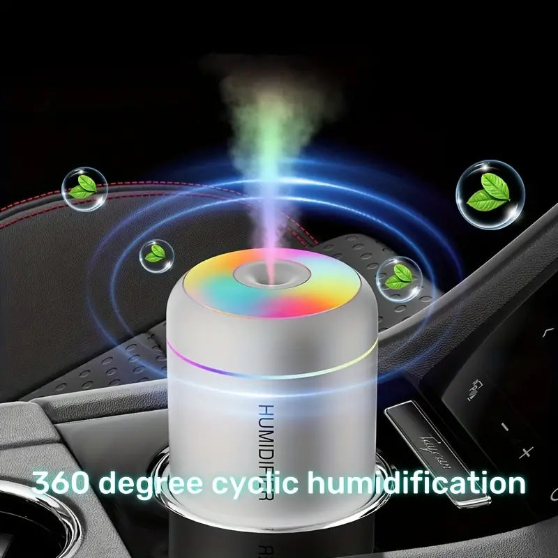 Mini Humidifier USB-Powered Diffuser - Colorful Lights & Aromatherapy, Compact 6.09oz, Perfect For Bedroom, Car, Home, Dorm Use