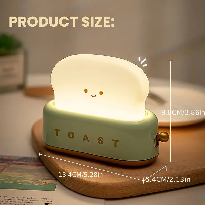 Cute Toaster Shape LED Table Lamp - 3000K USB Rechargeable Heartwarming Decorative Table Lamp, Toast Bread Night Light, Creative Design Bread Night Light Suitable For Kids Use Perfect Birthday Christmas Gift