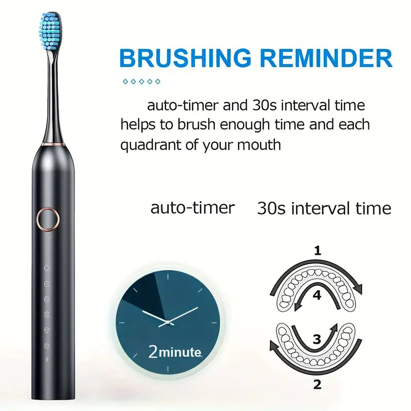 Electric Toothbrush Kit - Toothbrush With 8 Soft Bristles Brush Heads, Oral Care Toothbrush, Suitable For Male And Female At Home Travel Father's Day Gift Father's Day Gift