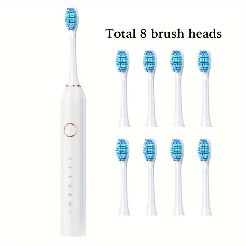 Electric Toothbrush Kit - Toothbrush With 8 Soft Bristles Brush Heads, Oral Care Toothbrush, Suitable For Male And Female At Home Travel Father's Day Gift Father's Day Gift