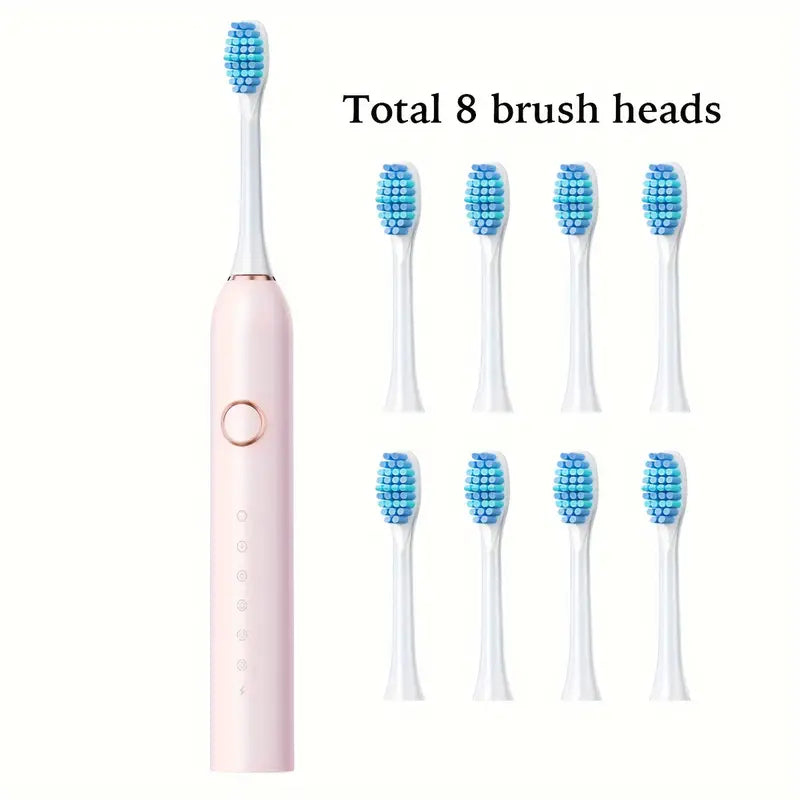 Electric Toothbrush Kit - Toothbrush With 8 Soft Bristles Brush Heads, Oral Care Toothbrush, Suitable For Male And Female At Home Travel Father's Day Gift Father's Day Gift