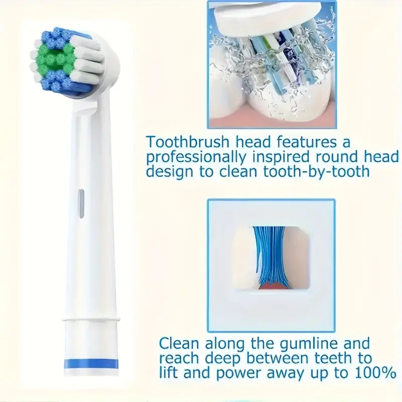 P1-One Electric Roundhead Toothbrush Set - Toothbrush With 4 Soft Bristles Brush Heads, Oral Care Toothbrush, Suitable For Male And Female At Home Travel Father's Day Gift