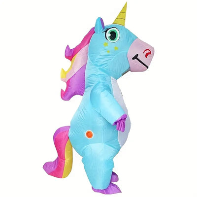 Kids Blue Unicorn Costume - Convention Amusement Park Battery Powered Halloween Cosplay Costume