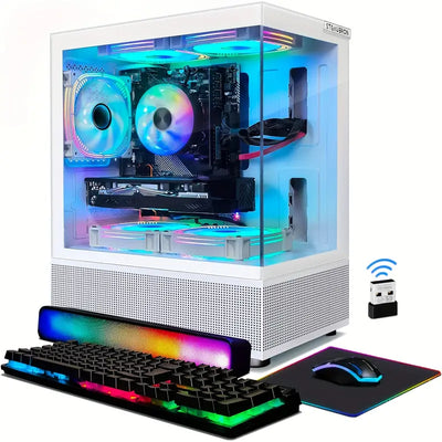 STGAubron Compact Gaming PC Desktop Set - Ultimate Core i7 RX 580 16GB Gaming Setup For Streamers And Gamers