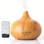 Wood Grain Essential Oil Diffuser - 18.6oz Remote Control Diffusers For Essential Oils, Electric Ultrasonic Air Humidifier, Aromatherapy Diffuser With Waterless Auto-Off