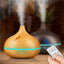 Wood Grain Essential Oil Diffuser - 18.6oz Remote Control Diffusers For Essential Oils, Electric Ultrasonic Air Humidifier, Aromatherapy Diffuser With Waterless Auto-Off